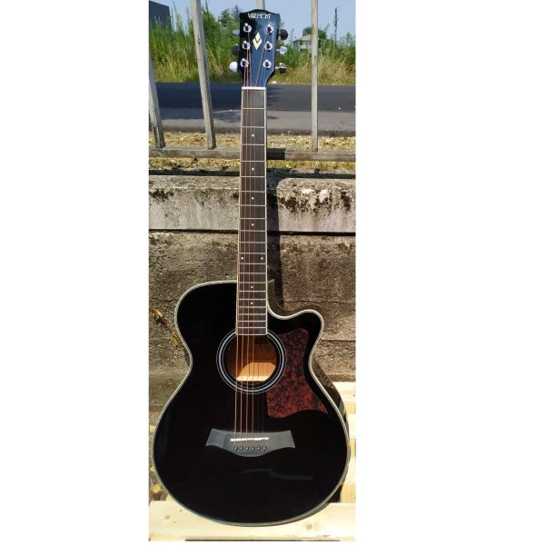CHITARRA ACUSTICA VERMONT F100CE B Super Folk AMPLIFICATA - immagine 3