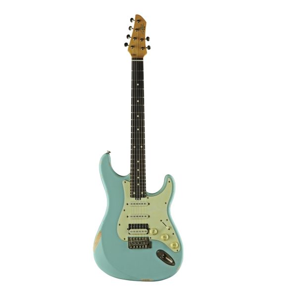 CHITARRA ELETTRICA EKO Aire Relic Daphne Blue STRATOCASTER - immagine 2